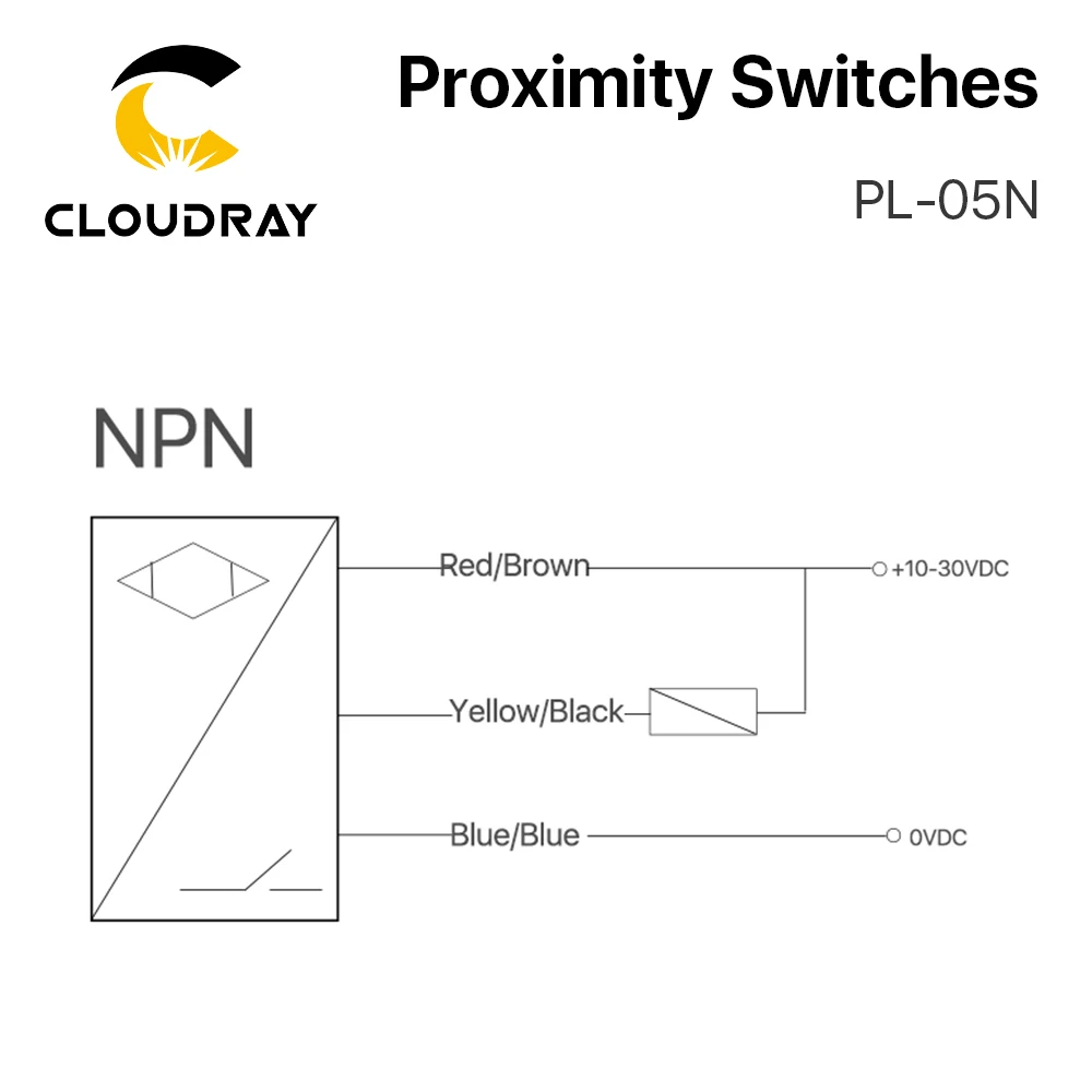 Cloudray 유도 형 근접 센서 스위치 PL-05N 5mm NPN 출력 DC10-30V 일반 개방형 레이저 절단기