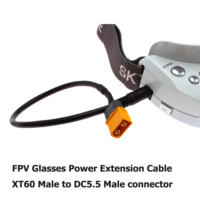 30cm/50cm/120cm XT60 To DC5.5 2.5mm Male Connector Adapter DC Power Cable Glasses Charging Wire For Fatshark Skyzone FPV Goggles