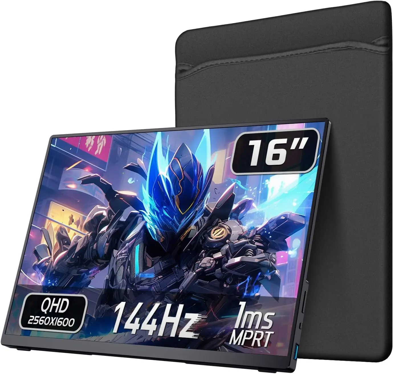 

Портативный игровой монитор 2K 144 Гц, 16 дюймов, QHD HDR, FreeSync, ультратонкий, с подставкой и динамиками для ноутбуков и консолей