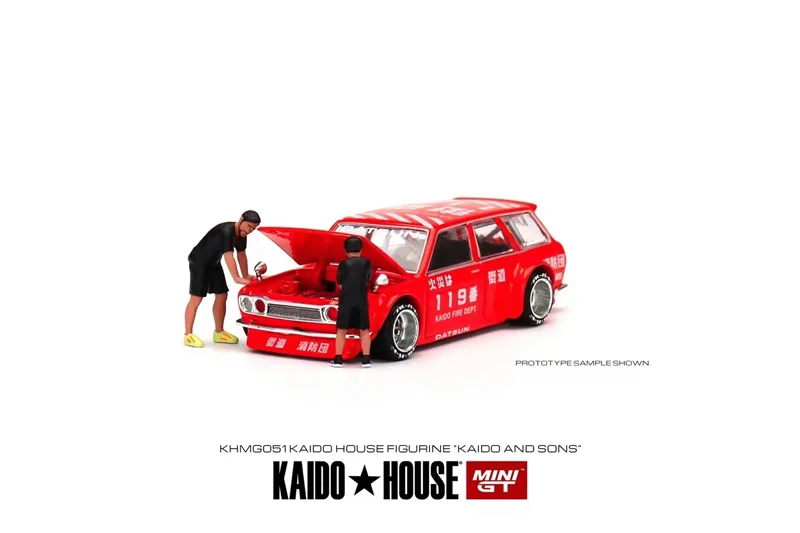 KAIDO HOUSE  MINI GT KHMG035 #20  Open 1:64 Datesang 510 Fire S30 action figure  Die-cast alloy car model