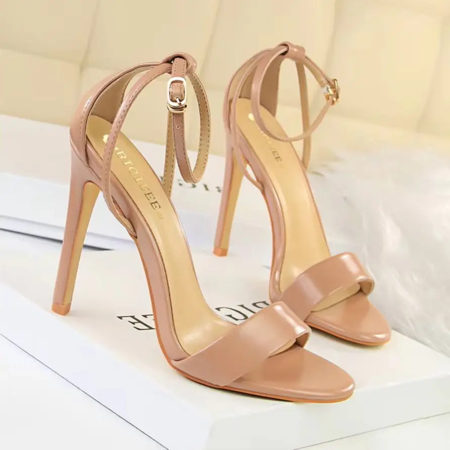 

Summer Women 11cm High Heels Sandals Women Open Toe Fetish Heels Lady Wedding Bridal Gladiator Nightclub Champagne Gold Shoes