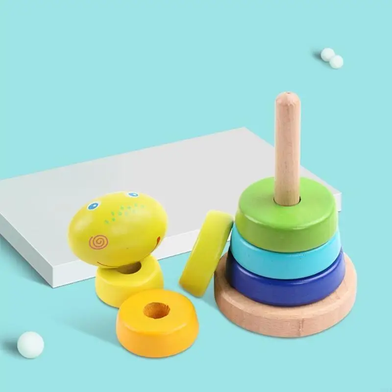 F62d 6inch كتلة التراص الخشبية لـ W/ Base Color Match Toy للأطفال التطور