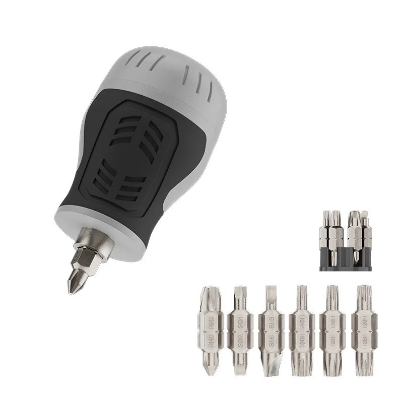 

Mini Stubby Screwdriver,7 in 1 Stubby Multi-bit Screwdriver with 14 Sizes Bits Magnetic for Tight Space