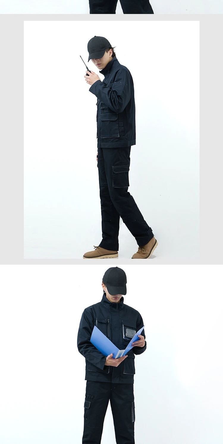 Multi pockets work clothing set wear resistant anti tear durable workshop labor suit mechanic repairman working Uniforms for men