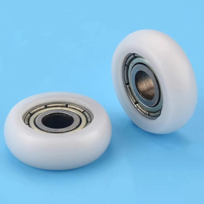 2 Buah 695ZZ 5X18X6Mm POM Nilon Tipe Bulat Roda Rol POM Dibungkus 695ZZ Bantalan Katrol Roda Plastik