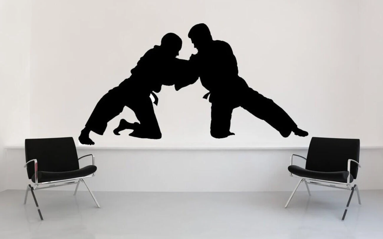 Judo Karate Wall Decal Jiu Jitsu Art Studio Decor Bedroom Vinyl Sticker for Boys Home Decoratioins Posters Wall Tattoo T148