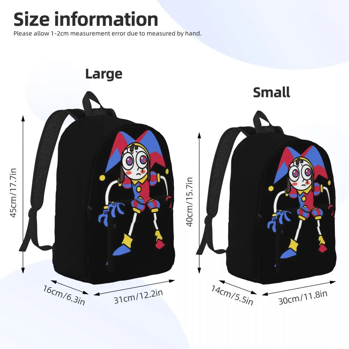 Pomni a incrível mochila digital circo para crianças, mochila escolar estudantil, mochila, pré-escolar, jardim de infância, caminhadas, menino, menina