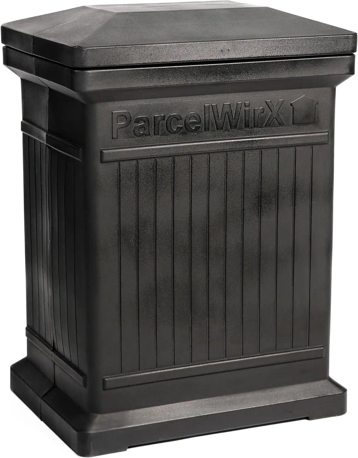 Vertical Storage Cabinet with Lift-Off Lid, 24x18x33.5 Inches, Black - Home Organization Box for Delivery Parcel