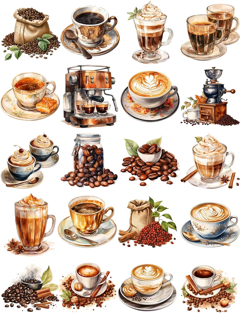 Vintage coffee Stickers Crafts And Scrapbooking stickers kids toys book Decorative sticker DIY Stationery