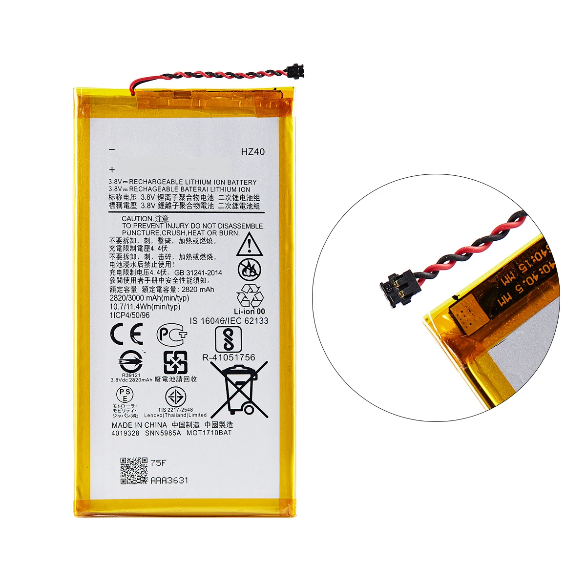 Batteria originale HZ40 3000mAh al 100% per Motorola MOTO Z2 Play XT1710 XT1710-06 XT1710-08 XT1710-09 XT1710-11 Telefono cellulare + strumenti