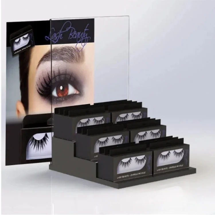 Shenzhen factory high-end shopping mall fake eyelash display stand acrylic transparent crystal product display stand