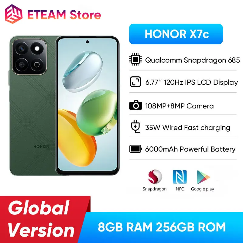 2024 New HONOR X7c 4G Global Version Snapdragon 685 6.77