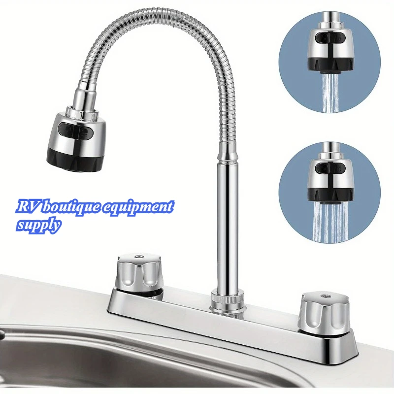 RV sink faucet 8-inch with 360 degree rotating nozzle, flexible and durable, can replace RVs, campers, RVs and travel trailers