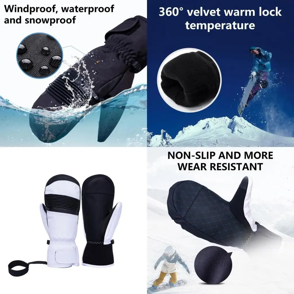 

Ветрозащитные теплые варежки для катания на лыжах, сноуборде, велоспорте, зимние перчатки