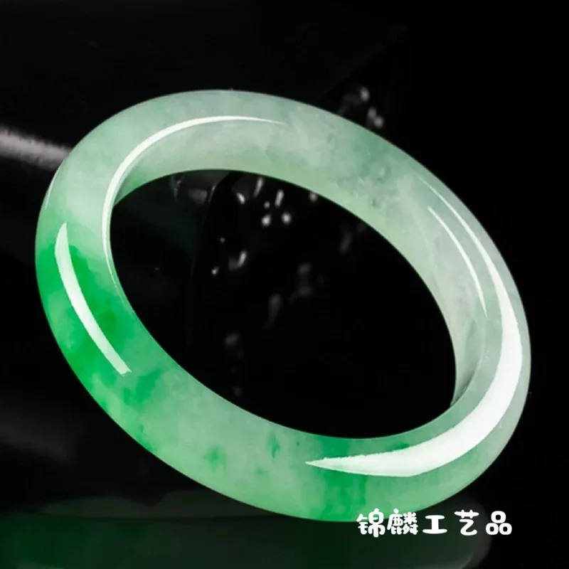 with floral patterns full jade ice-type sun-green jadeite bracelet