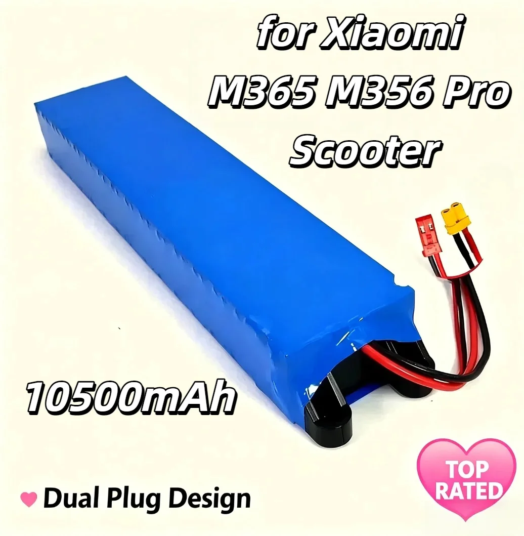 

High Performance 36V 10.5Ah Lithium Battery for Xiaomi M365 M356 Pro Scooter, 10S3P Waterproof Battery Pack