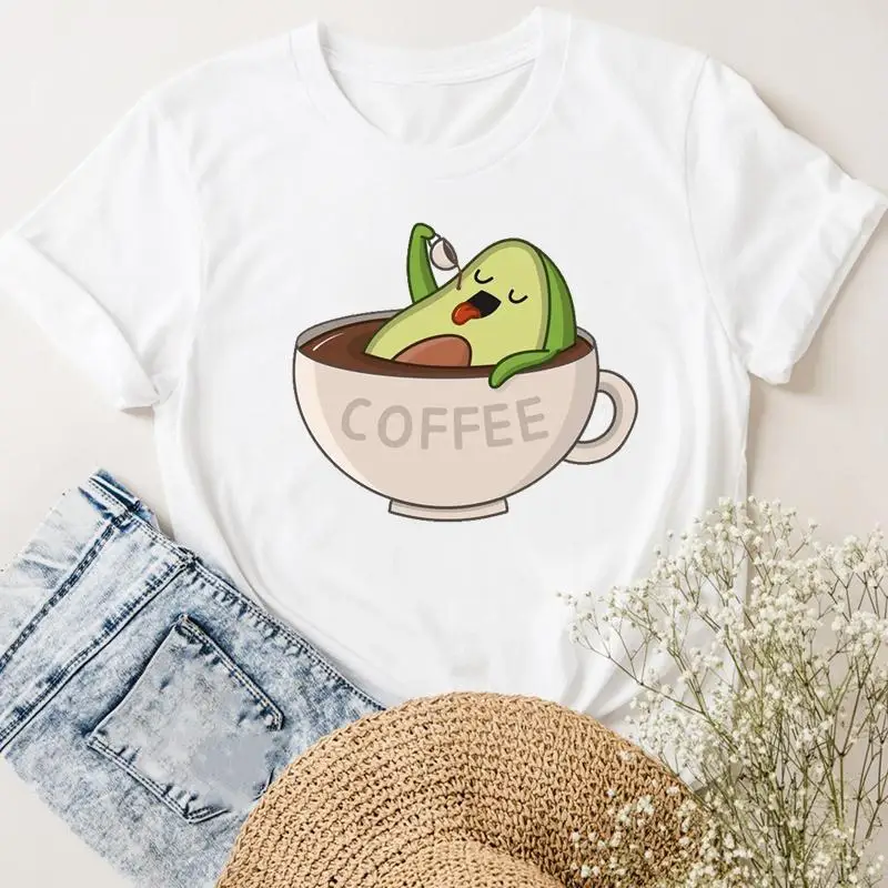 Avocado Sweet Coffee Lovely Women Graphic Tee t-shirt donna Ladies Fashion abbigliamento Casual manica corta Summer Tshirt Clothes