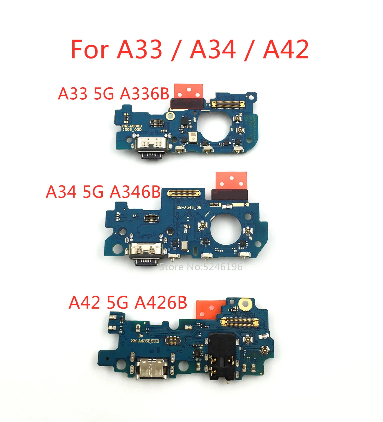 

1 шт. USB-порт для зарядки, разъем для зарядного устройства для Samsung Galaxy A33 5G SM-A336B A34 5G SM-A346B A42 5G SM-A426B, запасная часть