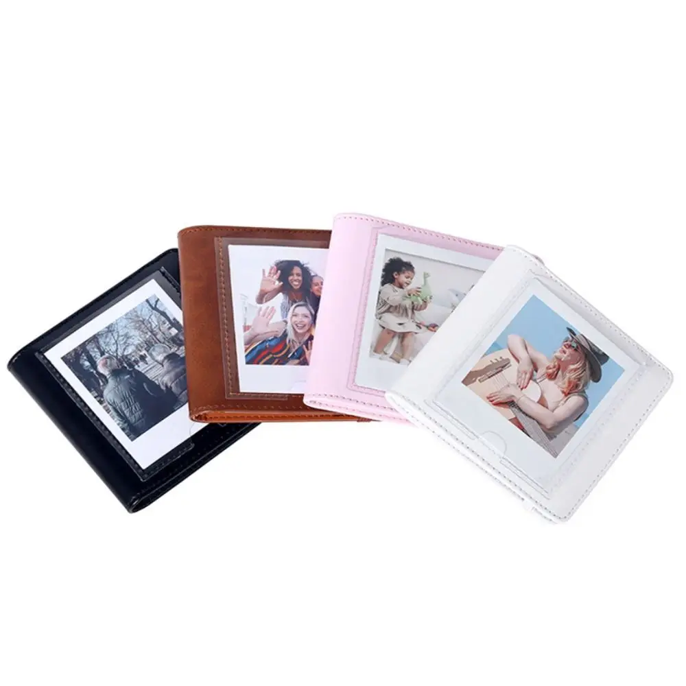 PU Leather 4 Inch Photo Album Front Display Window 28 Pockets Instant Photo Album Compact for Fujifilm Instax Square SQ