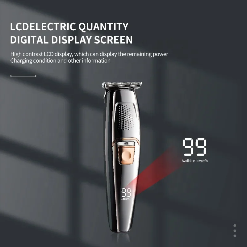 Kemei Km-8602 Led Screen Steel Cutter Head Hair Clipper Men Strong Power ricaricabile Professional Electric Trimmer Enchen