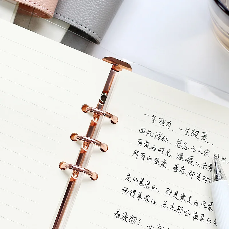 A5 Rose Gold Transparent With 90Sheet Inner Page Notebook Planner Organizer Binder Books Journal Diary Office Supplies Notebook