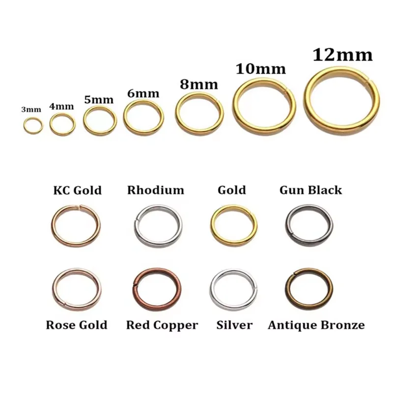 50-200pcs/lot 3-14mm Jump Rings Split Rings Connectors For Diy Jewelry Finding Making Accessories Wholesale Supplies