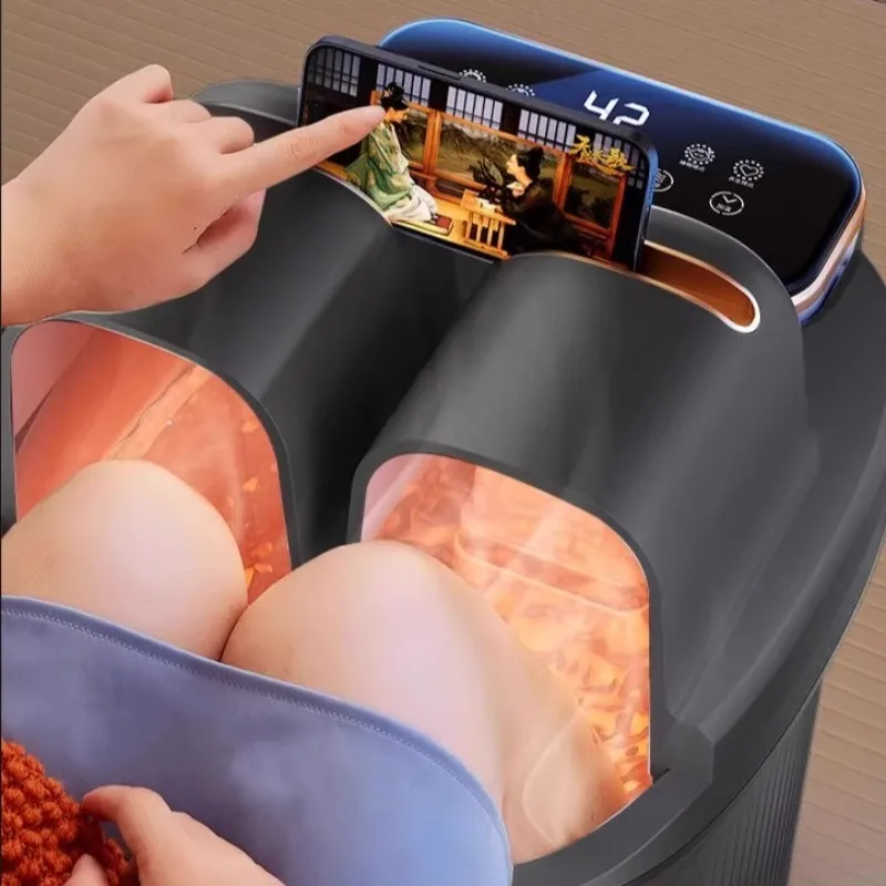 

Ведро для ванны для ног, автоматический нагрев, постоянная температура, паровой массажер для ног над икрыми, зимняя машина для ванны для ног выше колена