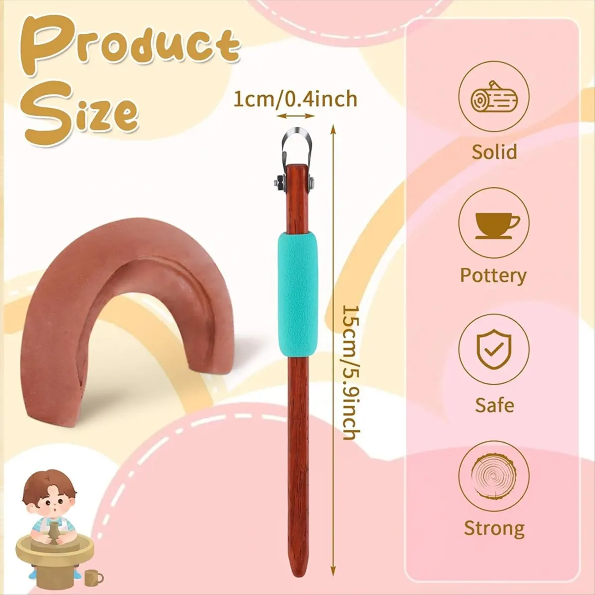 Pottery Handle Making Tool Sculpture Carving Scraper Tool Pottery Modelling Shape for Cup Mug Utensil Vase Clay Cutters