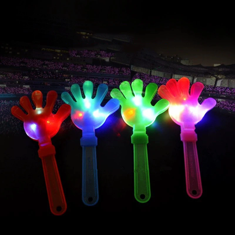 15/30pcs Glow Applause Props LED Light Clap Hands Palms Shoot Kids Light up Toy Rattle Halloween Birthday Party Wedding Supplies