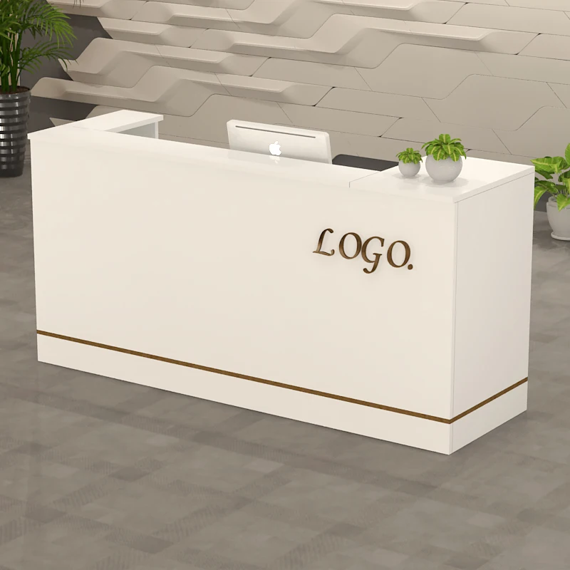 Small Modern Reception Desk Banco White Checkout Regist Reception Desk Store Counter Podium Bancone Reception Luxury Furniture