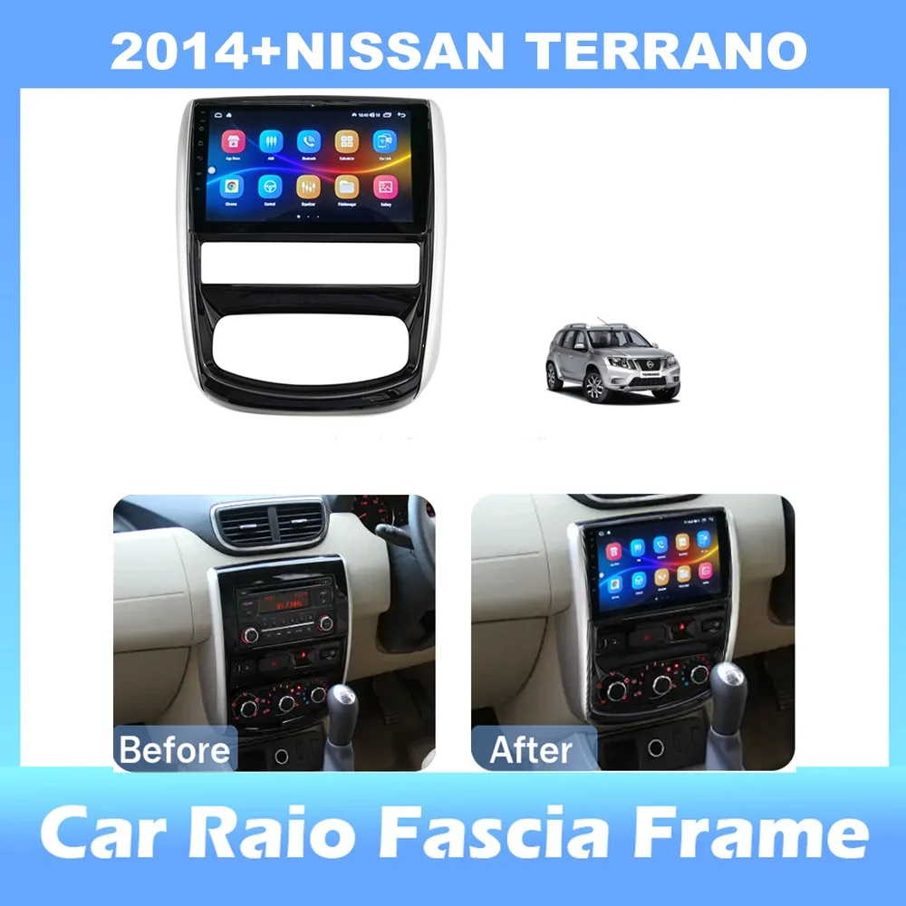 9-Inch 2din Autoradio Dashboard Voor Nissan Terrano 2014 + Stereo Panel, voor Teyes Auto Panel Met Dual Din Cd Dvd Frame