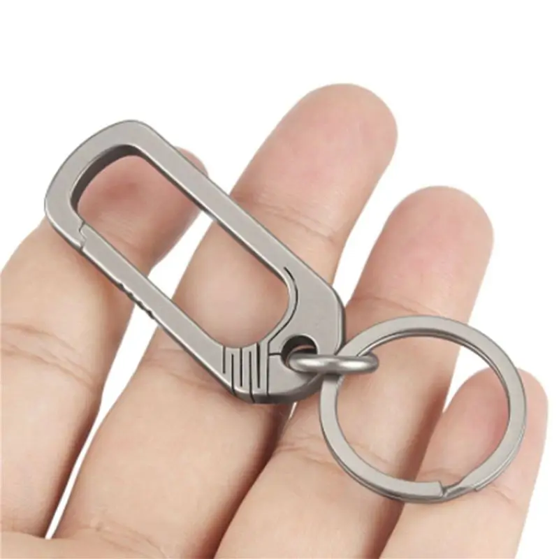 AT21-6X Titanium Buckle Keychain Titanium Alloy Creative Simplicity Buckles Camping Accessories Outdoor Pocket Tool