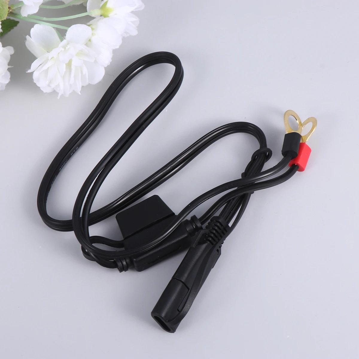 

Motorcycle Charging Cable Simple Practical Motorcycle Charging Tool for Home Outdoor (12V Black)