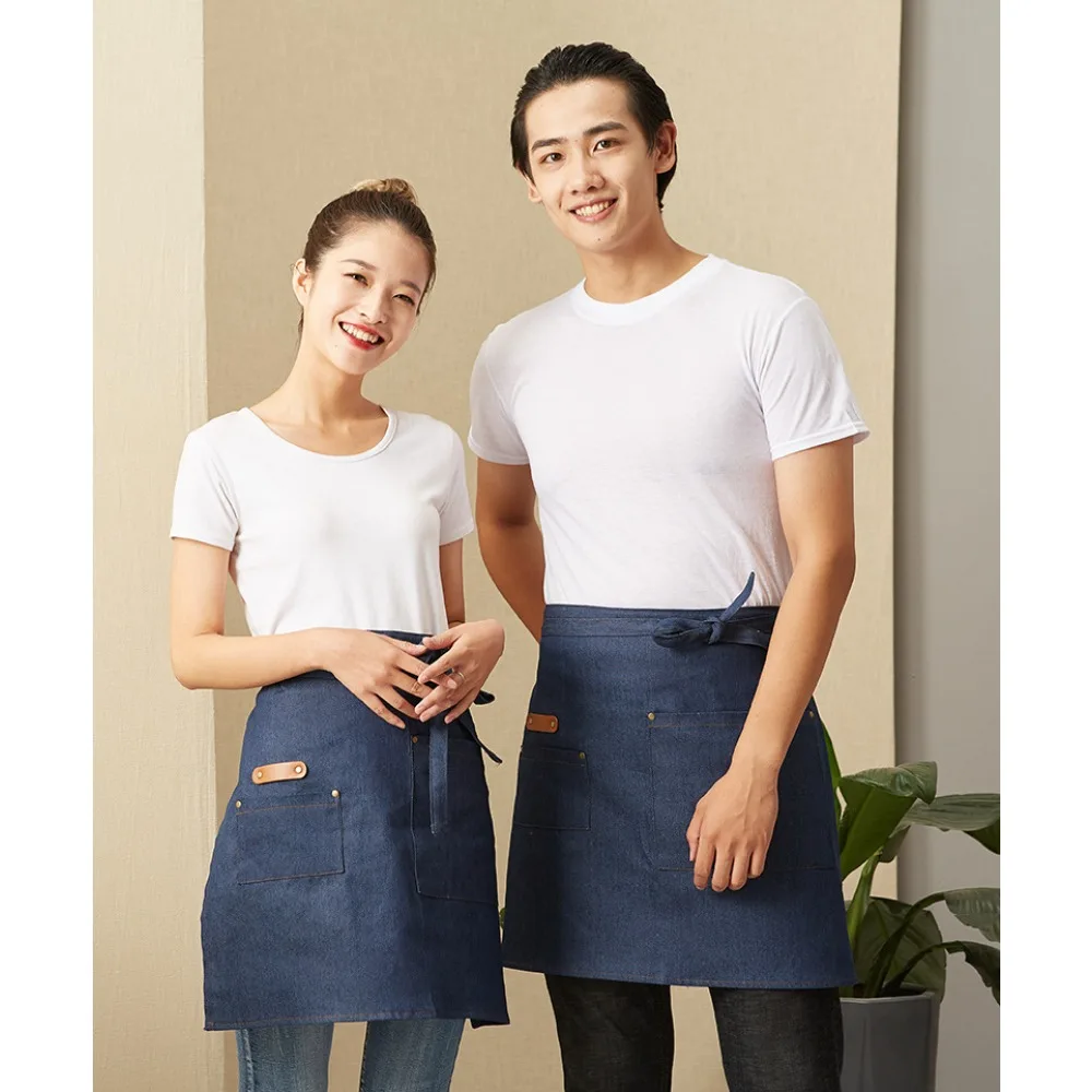 Deve - hanno l'articolo! Grembiule da chef nero a metà corpo per uomo, un ottimo aiutante per lavori di ristoranti e cucina