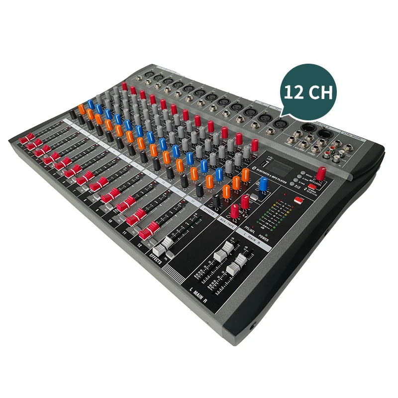 Manufacturer Custom Cheap 12 Channel Sound Mixer Professional System Amplify Dj Controller Audio Console Mixer Sound System