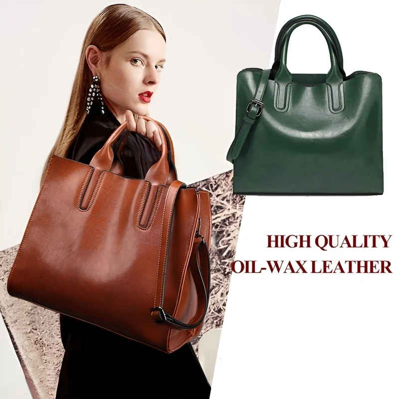 

New Ladies Leather Handbag Fashion Tote Bag Shoulder Bag Large Capacity
