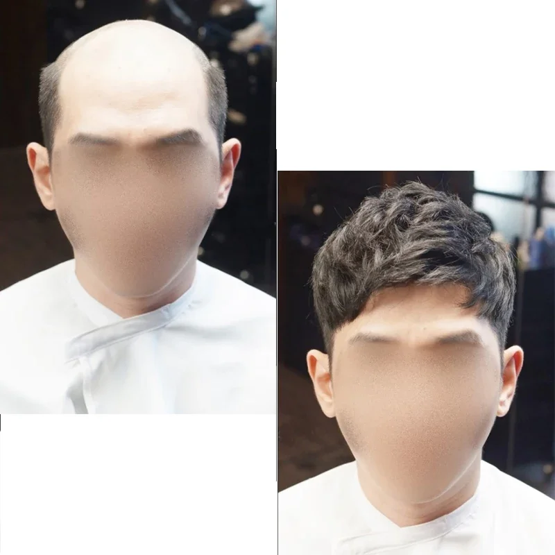 Natural male wig hair reissue, woven hair Korean style seamless nano skin sticky clip two-purpose hair piece half full head