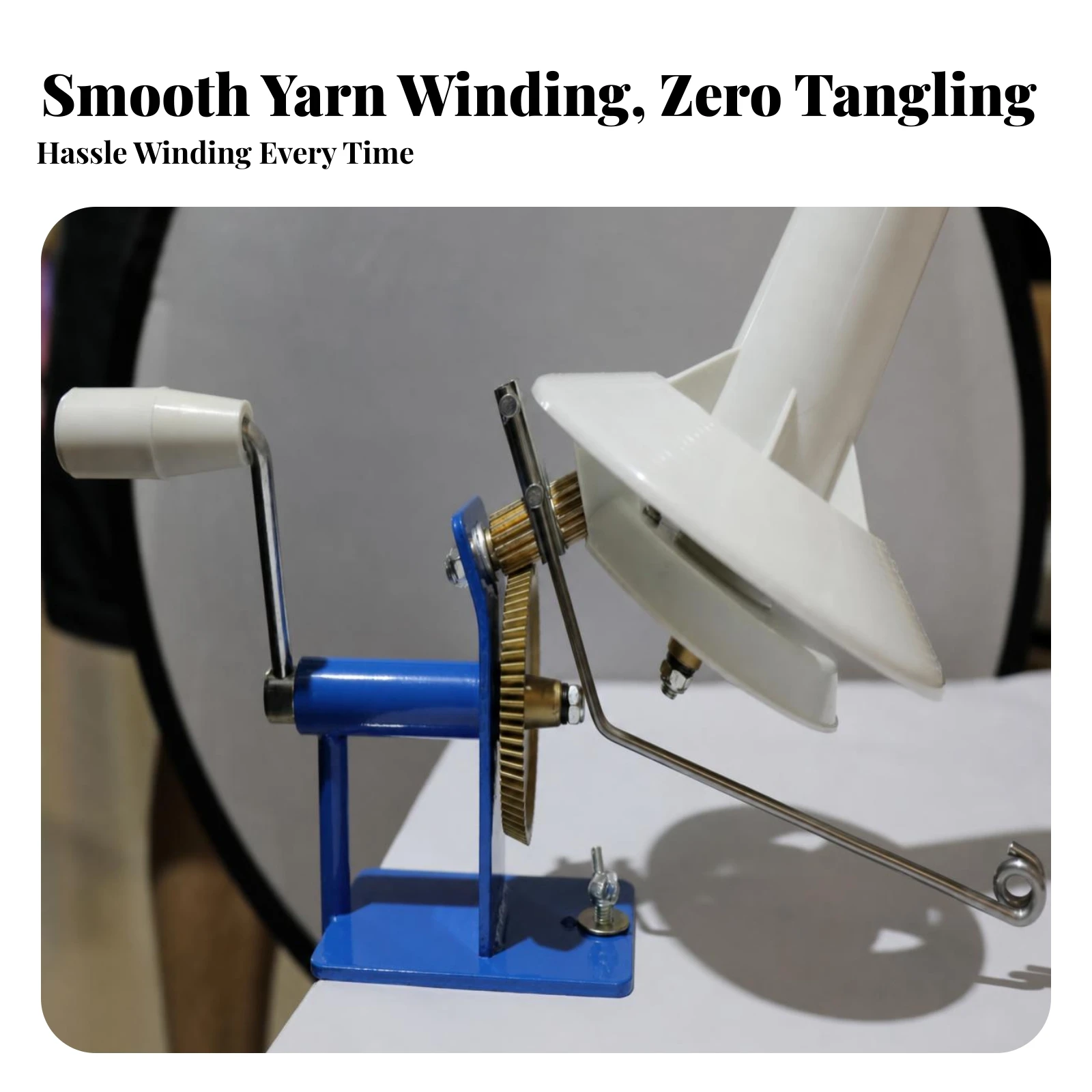 Easy to Install Long-Lasting Craft Tool Hand-Crank Yarn Winder Metal Table-Clamp Yarn Winder