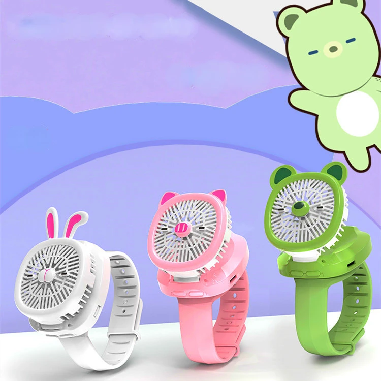 

New Children's Watch Fan Handheld Small Fan Creative Mini Wrist Fan Portable Summer Baby Stroller Accessories