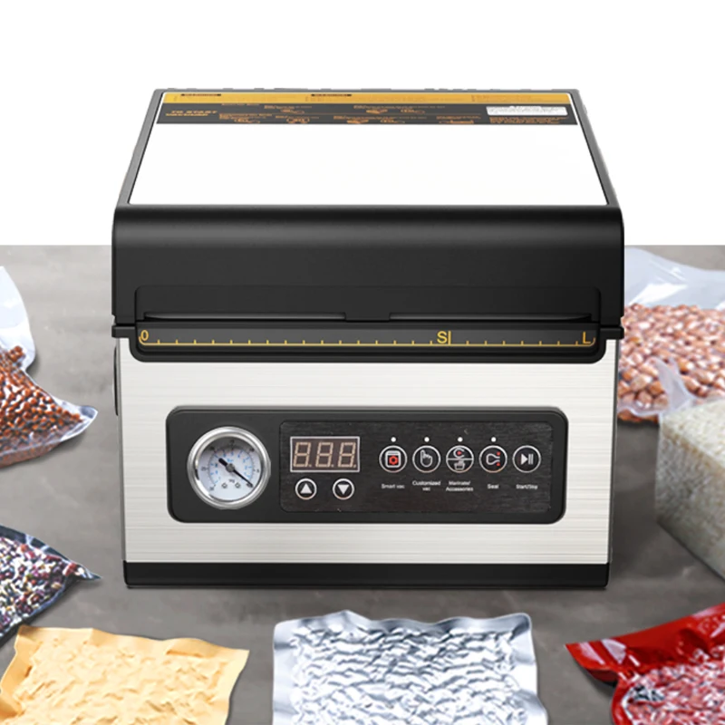 

Commercial Chamber Small Vacuum Sealer Foods Meat Keep Fresh Compact Size Home Vacuum Heat Sealer Wrapping Machine