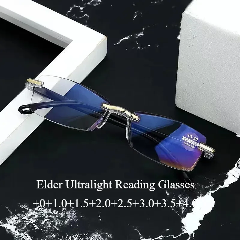 Elder Ultralight Reading Glasses for Men Women Retro HD Lens Blue Light Blocking Eyewear Classic Square Far Sight Eyeglasses