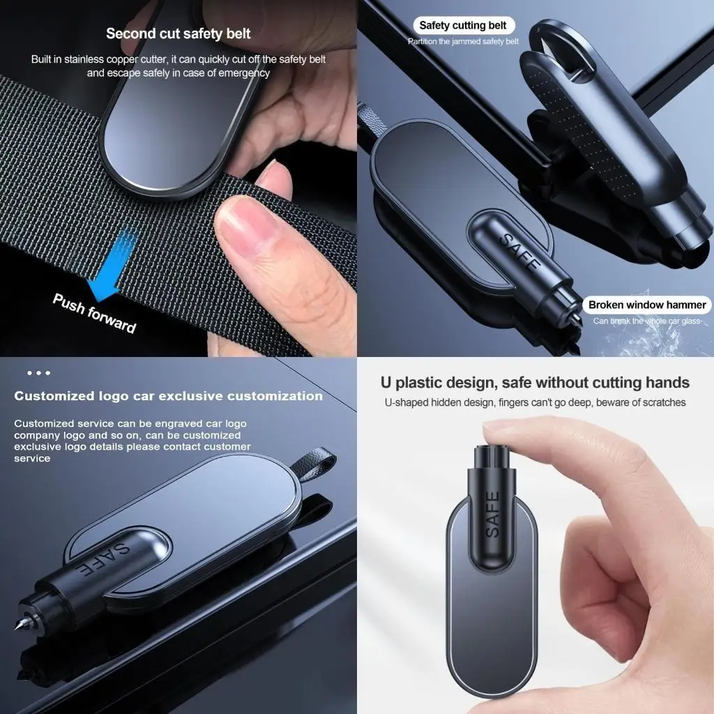 

31BC Car Safety Hammer Auto Emergency Escape Tool Glass Breaker & Seatbelt Cutter