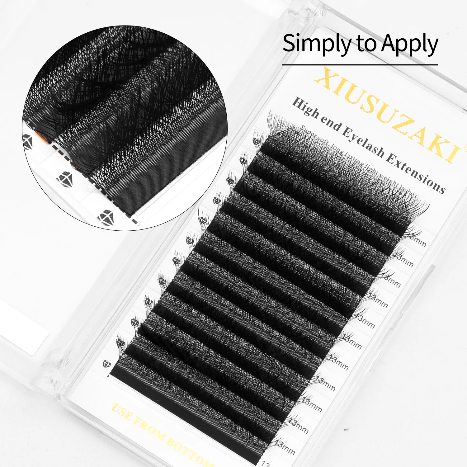 XIUSUZAKI L/LU/M Curl 3D W Lashes Extensions Hand Woven Soft Light Natural W Shape Eyelash Premade Volume Fans Individual Lashes