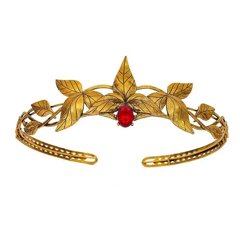 Greek Goddess Rhinestone Tiaras Crown Women Wedding Headpiece Alloy Colored Dia Leaf Headband Crystal Cosplay mythology Headwear