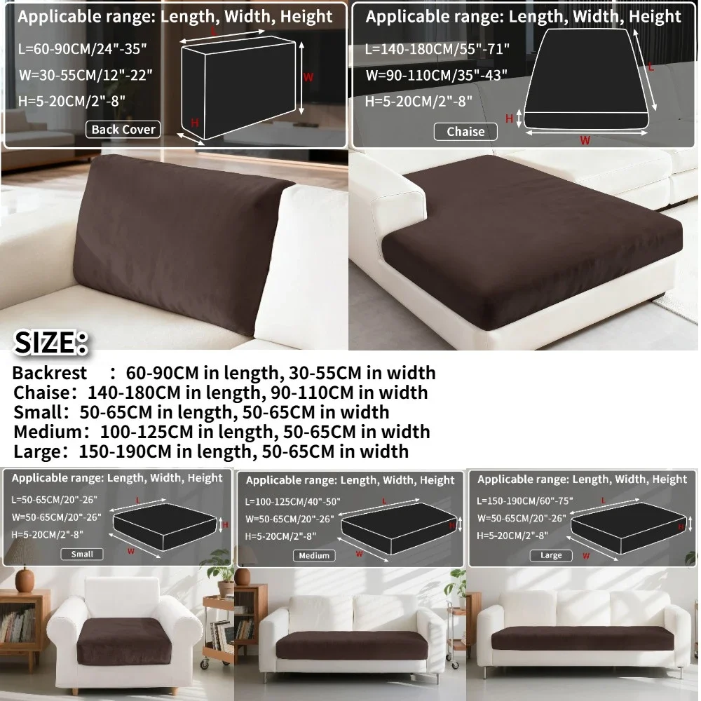 Funda terciopelo grueso suave protectora para asiento sofá y cojín - imagen 5
