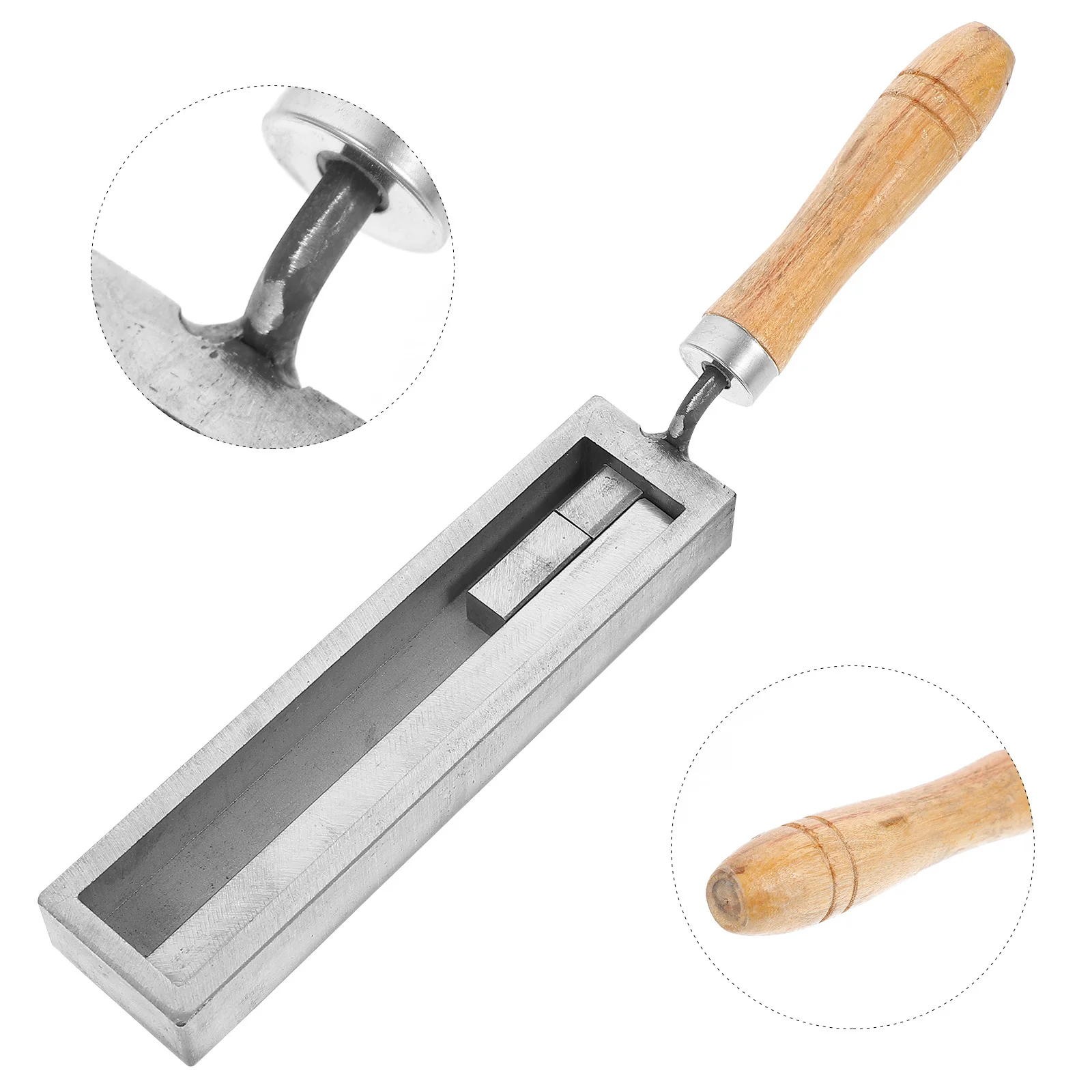 Refining Mold Metal Casting Slot Casting Ingot Mold with Wood Handle for Gold Silver Melting Mould