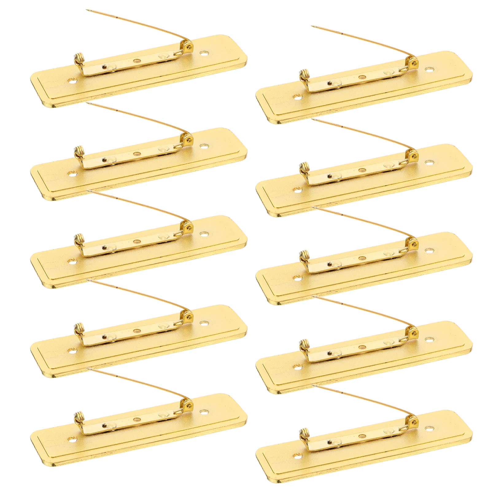 

10pcs Gold Name Tags With Pin Blank Metal Id Badge For Office Workers Employee Name Badges Safety Clasp Brooch Reusable Work