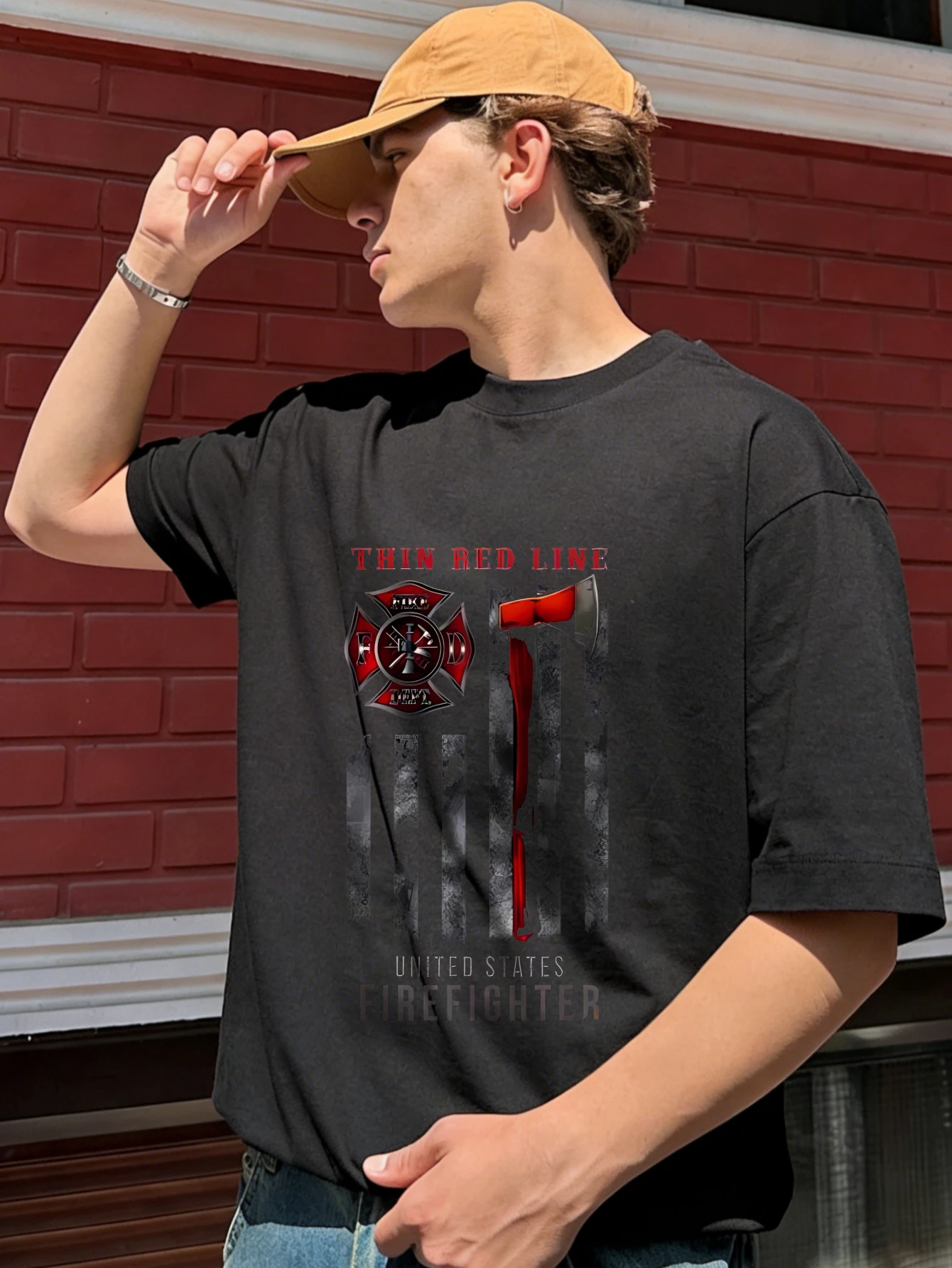 Mens Oversized Retro Graphic Printed Cotton Short Sleeve T Shirt Summer Casual Streetwear Gift for Him