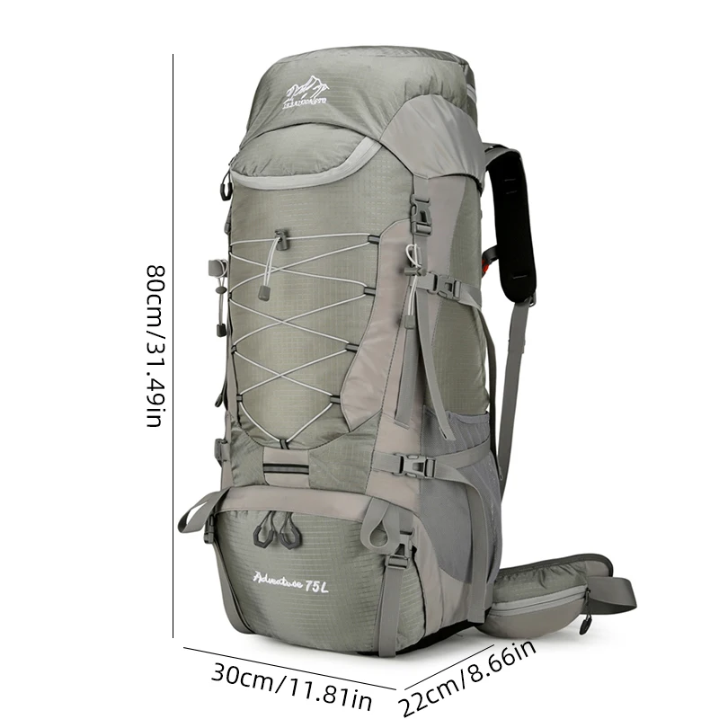 Outdoor Mountaineering Backpack with Rain Cover Travel Camping Hiking Trekking Climbing Rucksack Shoes Pocket Hydration Knapsack