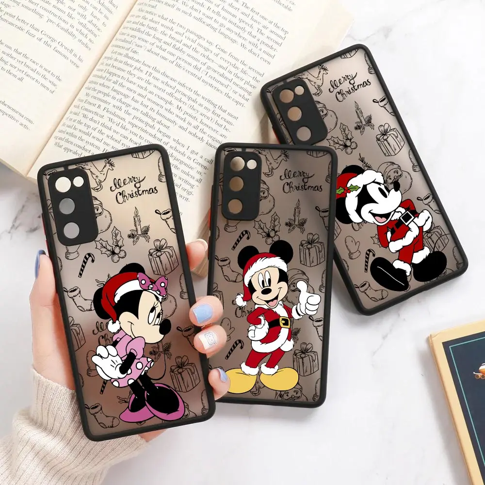 

Merry Christmas Cases For Galaxy A52 Fundas Samsung A05 A51 A71 A72 A53 A73 A21S A13 A14 A32 A33 Matte Cover Mickey Minnie Coque